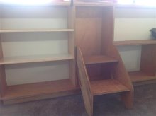 Drop down steps for window opening Drop down steps for window opening